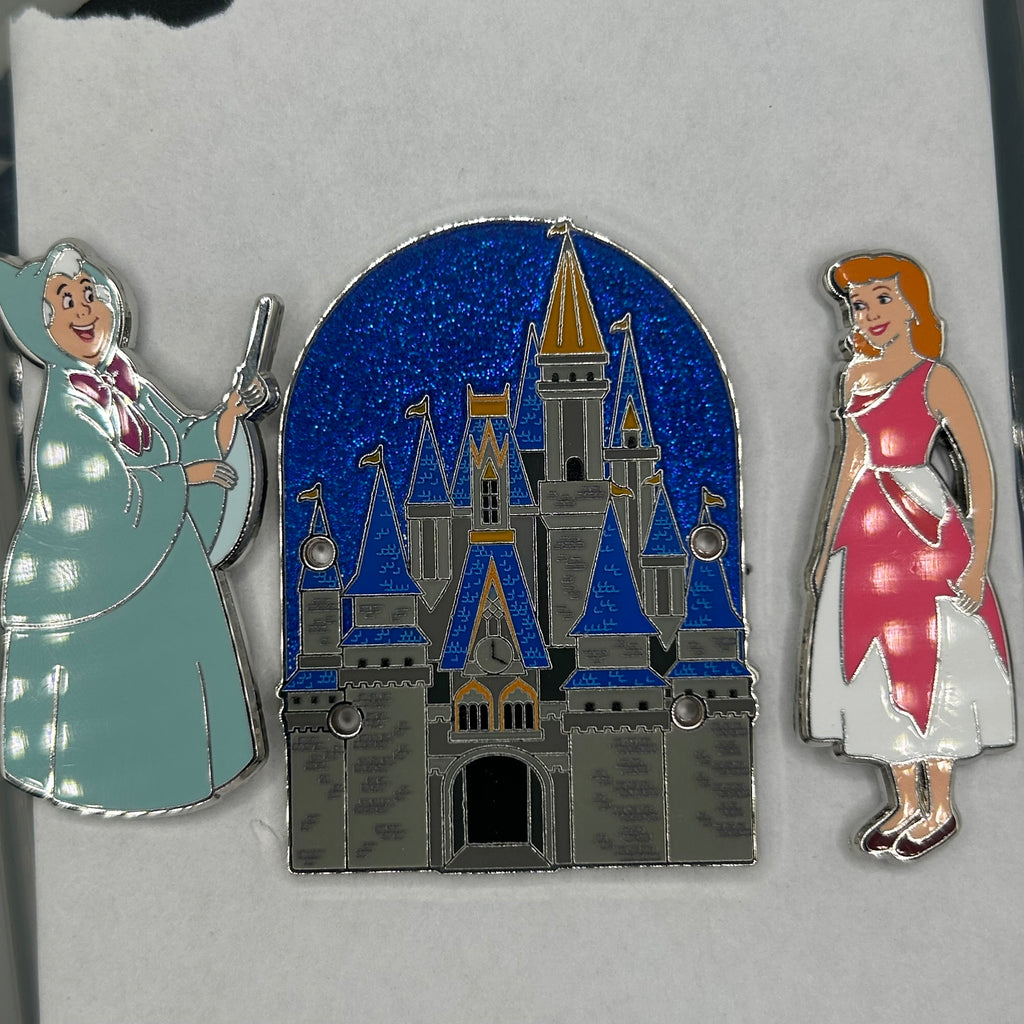 2026 - Cinderella, Fairy Godmother and Castle - Build a Pin - Full Set - Disney Pin