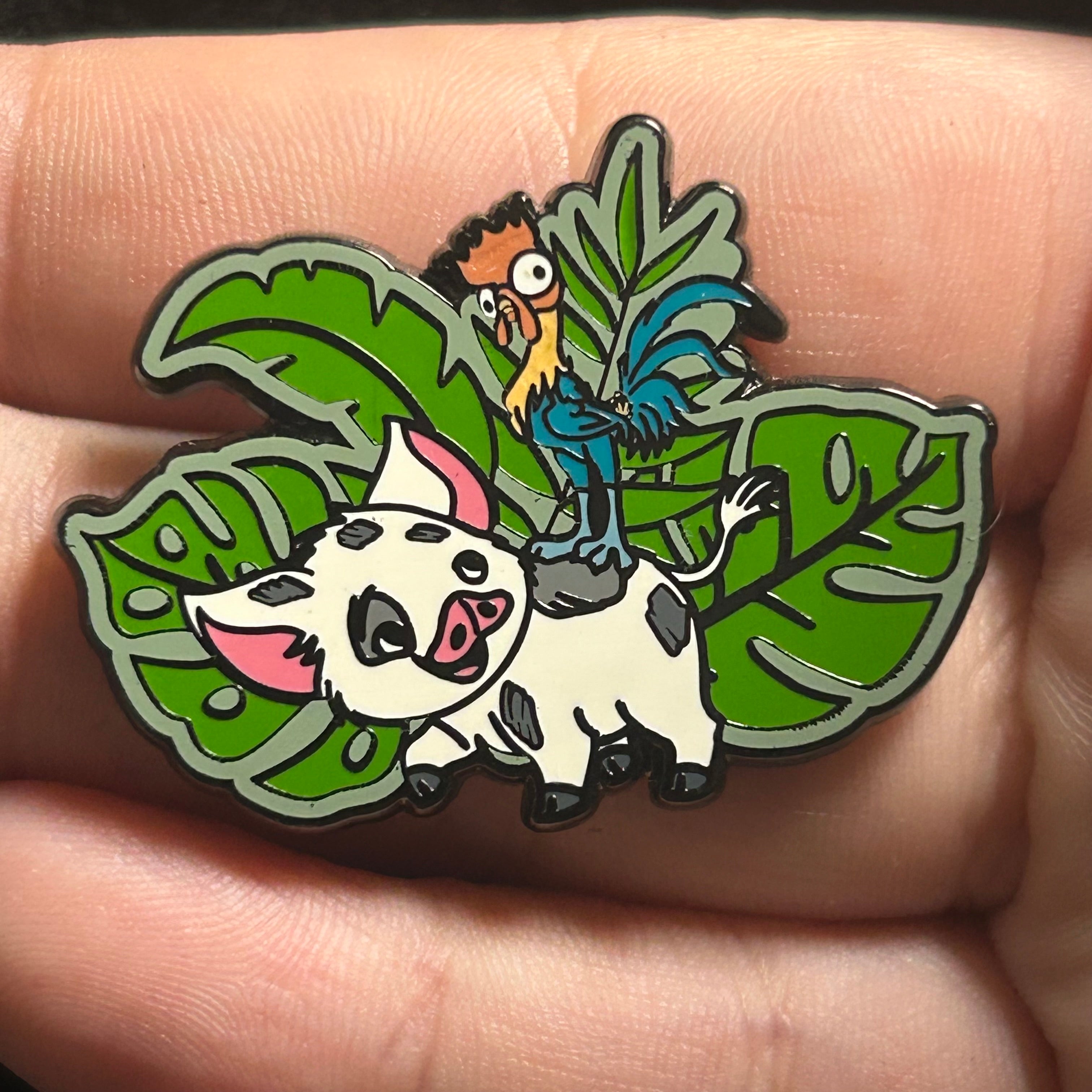 2019 - Hei Hei and Pua -  Leaf Background - Moana - Disney Pins
