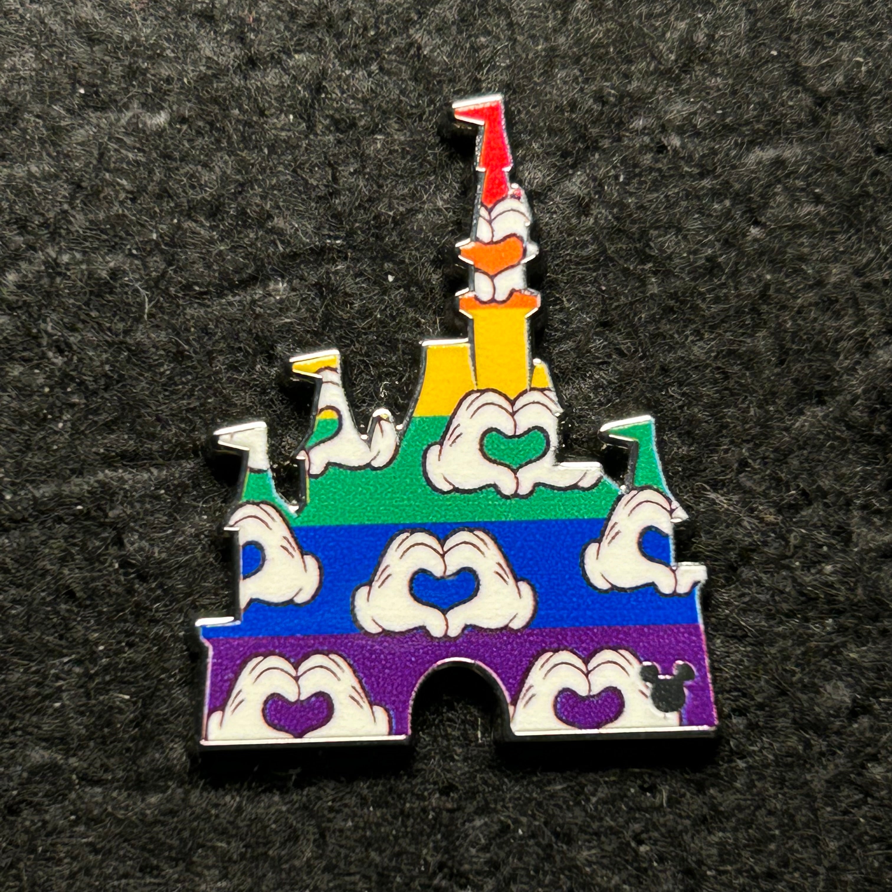 2025 - Rainbow Mickey Heart Hands Castle - WAVE B - Hidden Mickey - Disney Pin