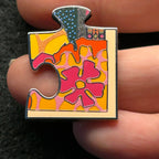 2023 - Animal Kingdom - Puzzle Piece - Pink Flower - Disney Pin
