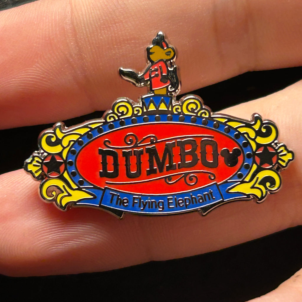 2019 - Dumbo the Flying Elephant - Sign Series - Hidden Mickey - Disney Pin