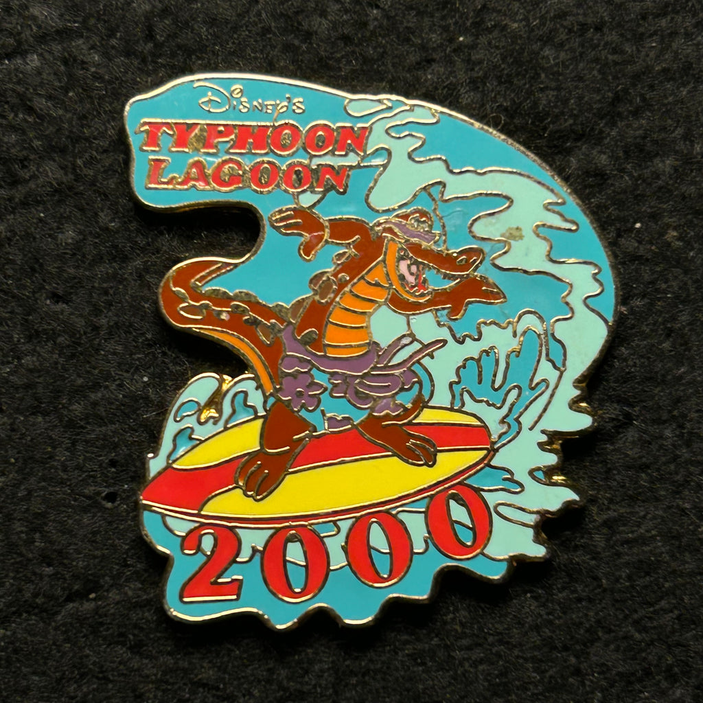 2000 Vintage - Typhoon Lagoon - Alligator Surfing - Dated - Disney Pin