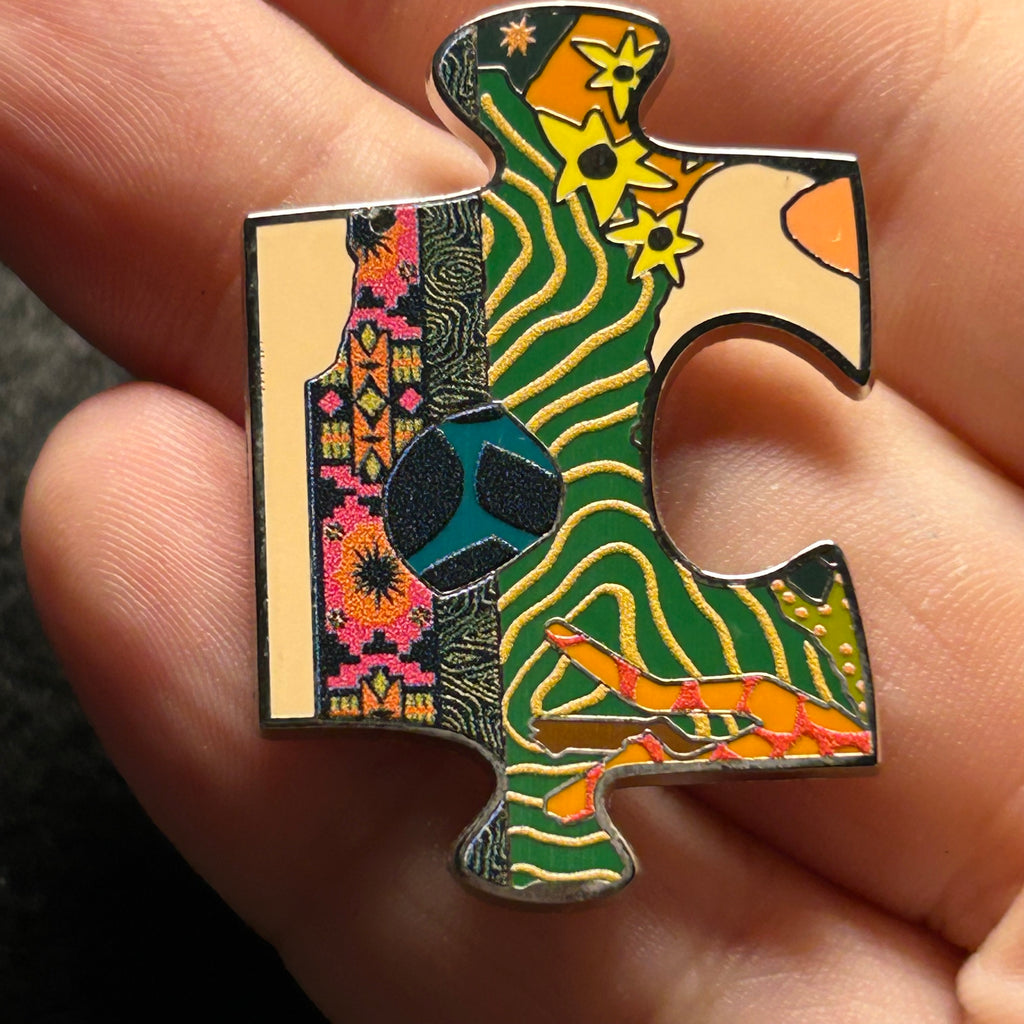 2023 - Animal Kingdom Puzzle Piece - EDGE - Green Line Pattern - Disney Pin