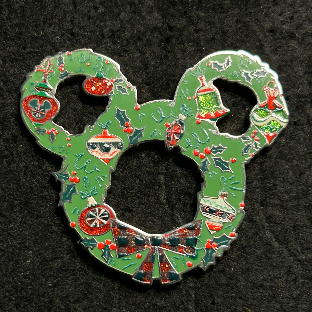 2025 - Christmas Wreath - Mickey Head - Disney Pin