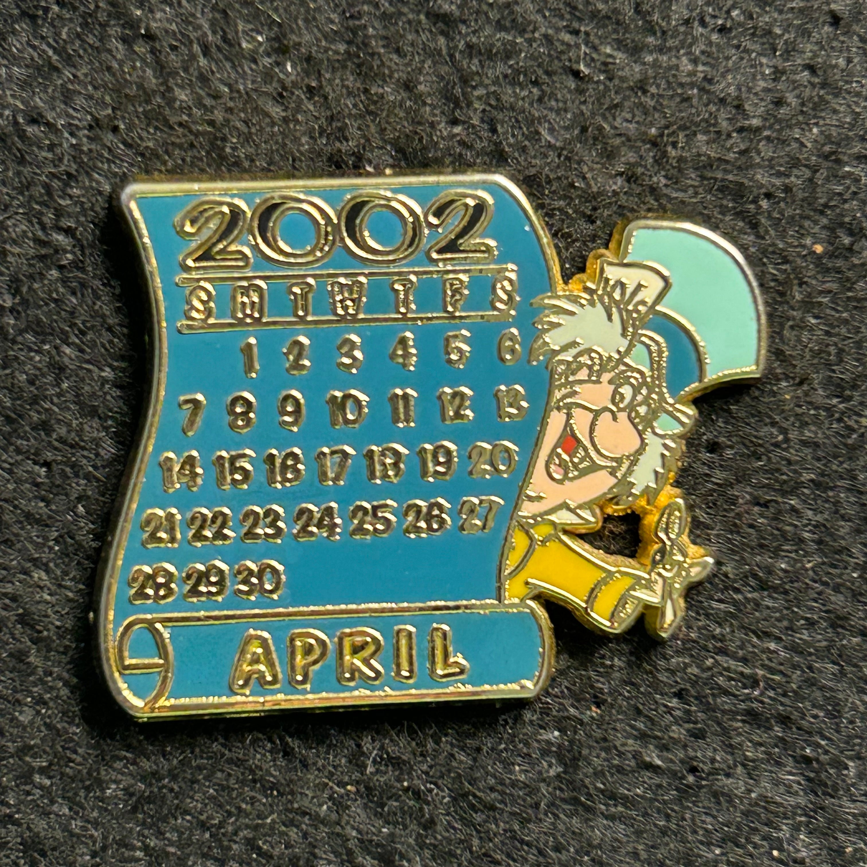 2002 - Mad Hatter April Calendar - Alice in Wonderland - Disney Pin