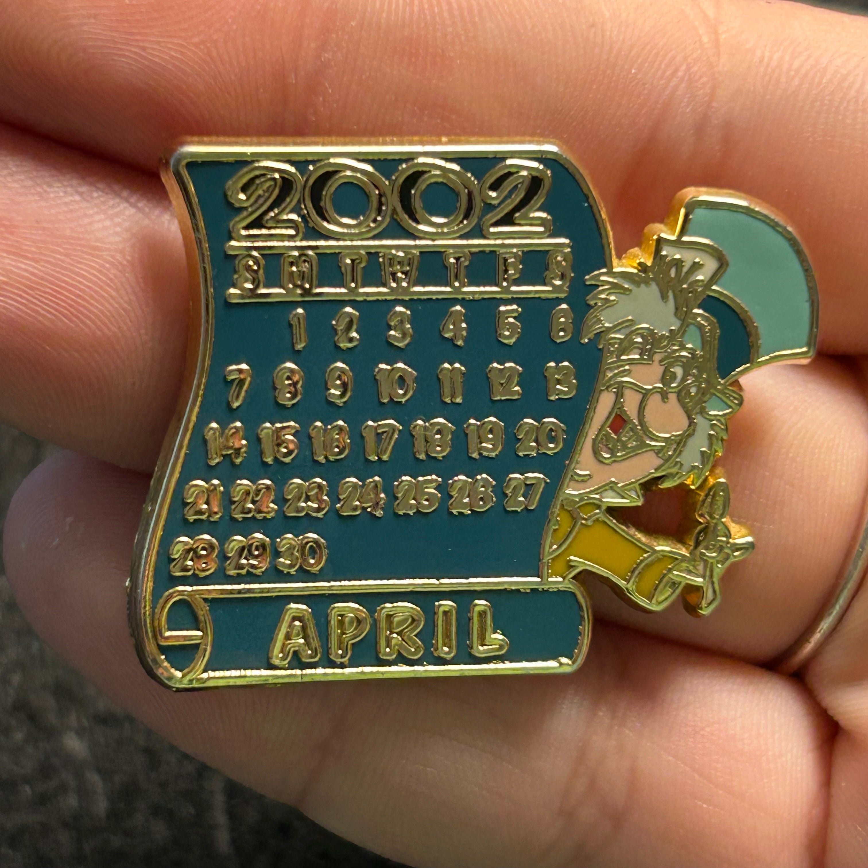2002 - Mad Hatter April Calendar - Alice in Wonderland - Disney Pin