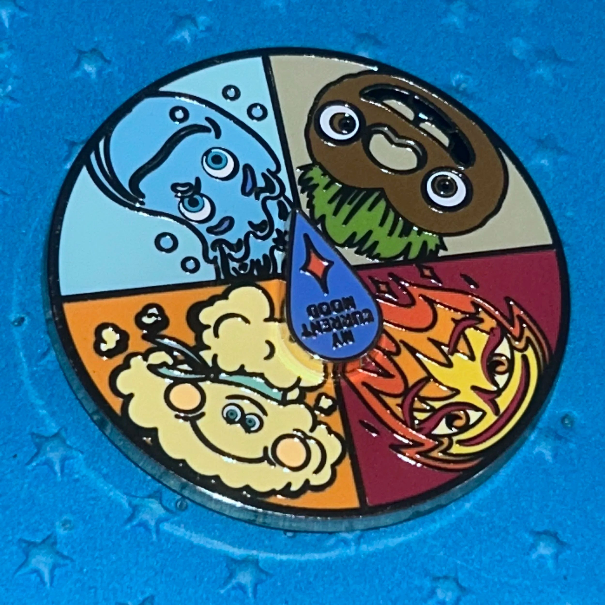 2023 - Elemental - Ember, Wade, Clod, and Lutz - Pixar - Current Mood - Spinner - Movie Club - Disney Pin