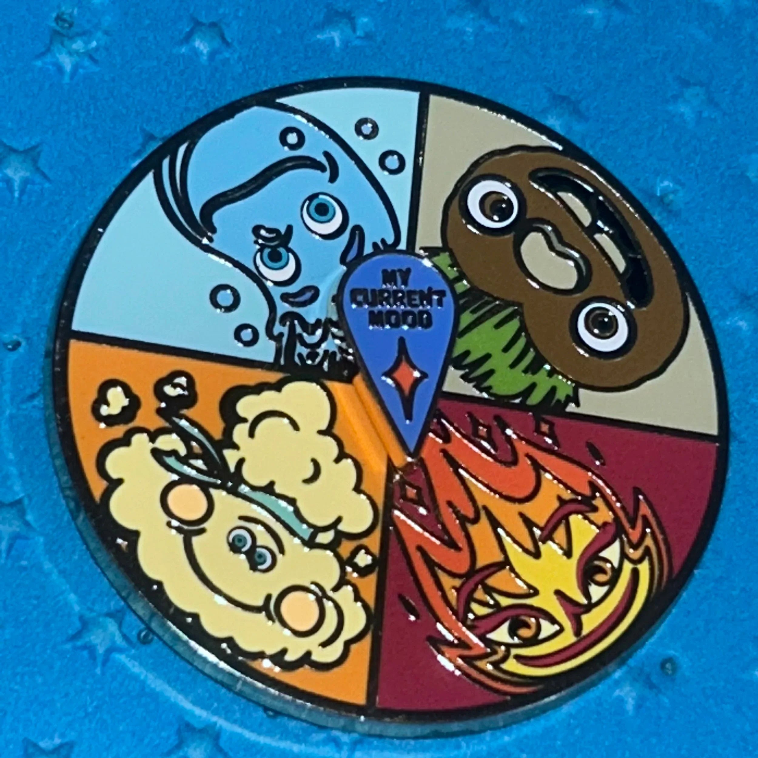 2023 - Elemental - Ember, Wade, Clod, and Lutz - Pixar - Current Mood - Spinner - Movie Club - Disney Pin