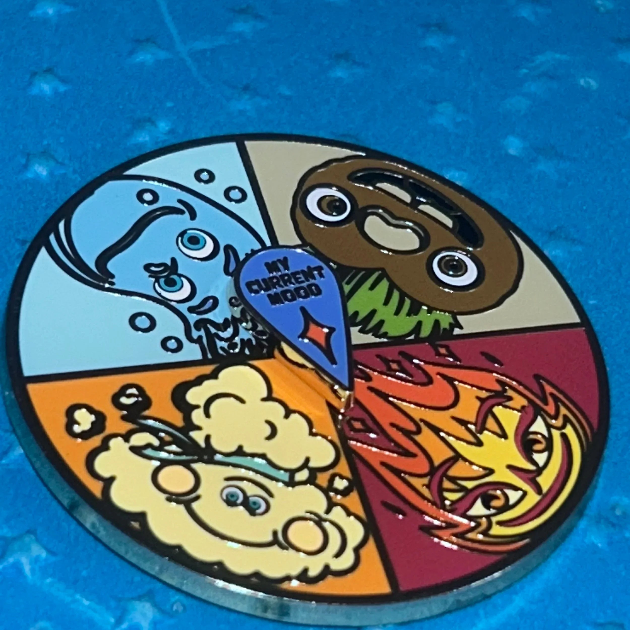 2023 - Elemental - Ember, Wade, Clod, and Lutz - Pixar - Current Mood - Spinner - Movie Club - Disney Pin