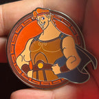2025 - Hercules smiling with cape - Orange Background - Disney Pin