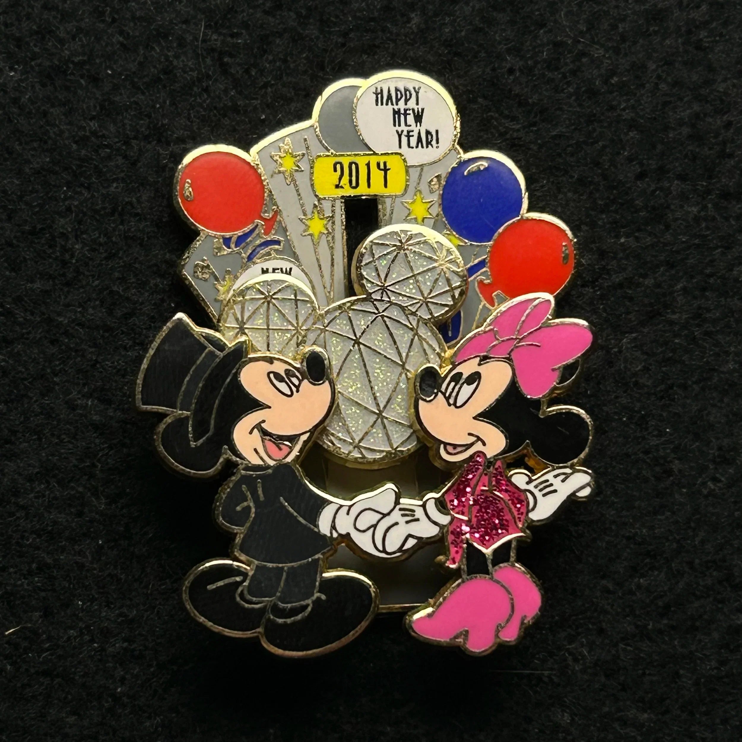2013 - Mickey and Minnie - New Years - EPCOT Ball - Slider - LE 4,000 - Disney Pin
