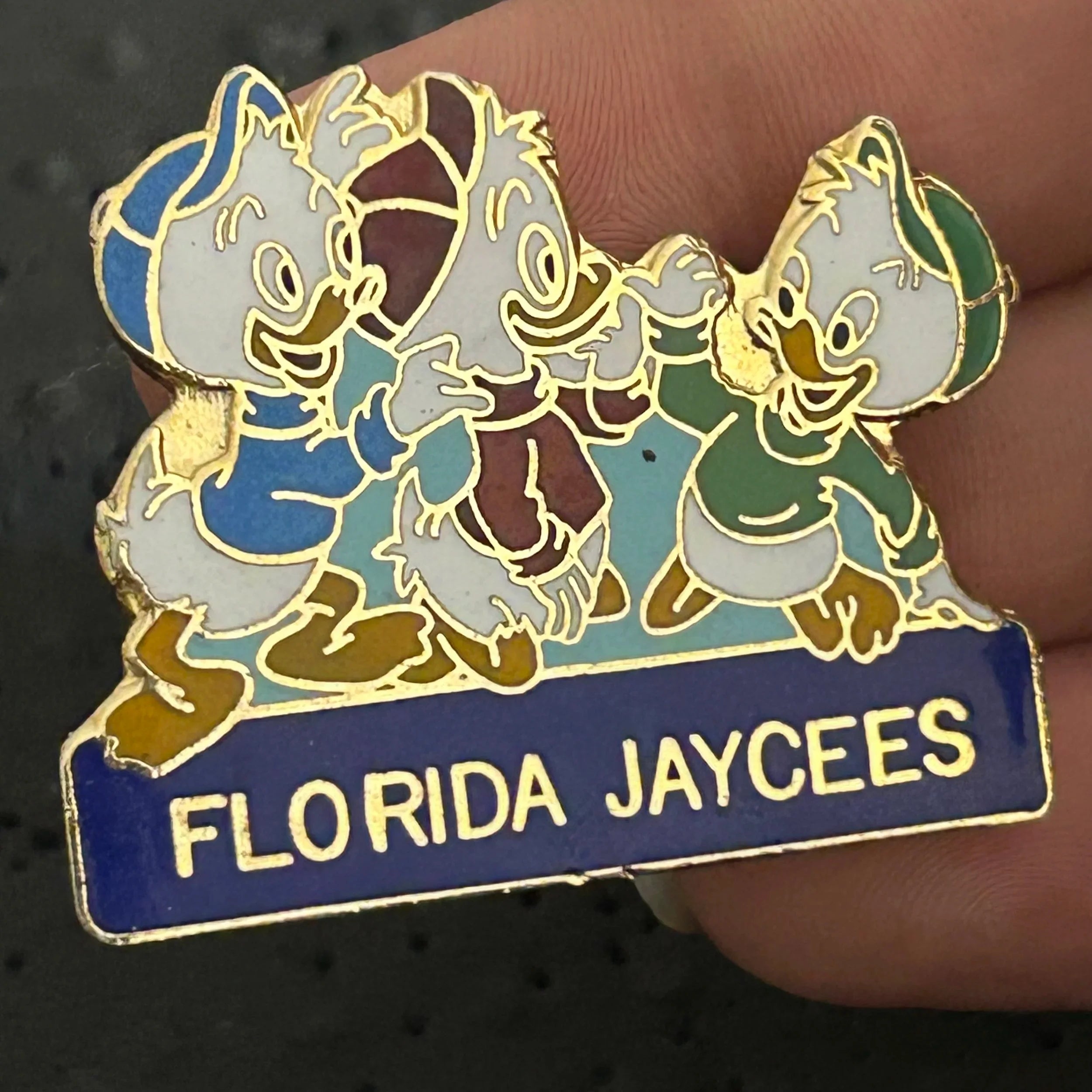 BROOCH - Huey, Dewey & Louie - Florida Jaycee’s - Clasp Back - Pin