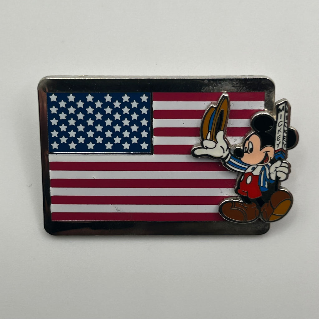 Vintage - Mickey Mouse - American Flag - Pin on Pin - Disney Pin