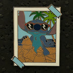 2024 - Stitch - Building Sand Castle - Taped Photo - Mystery Pin