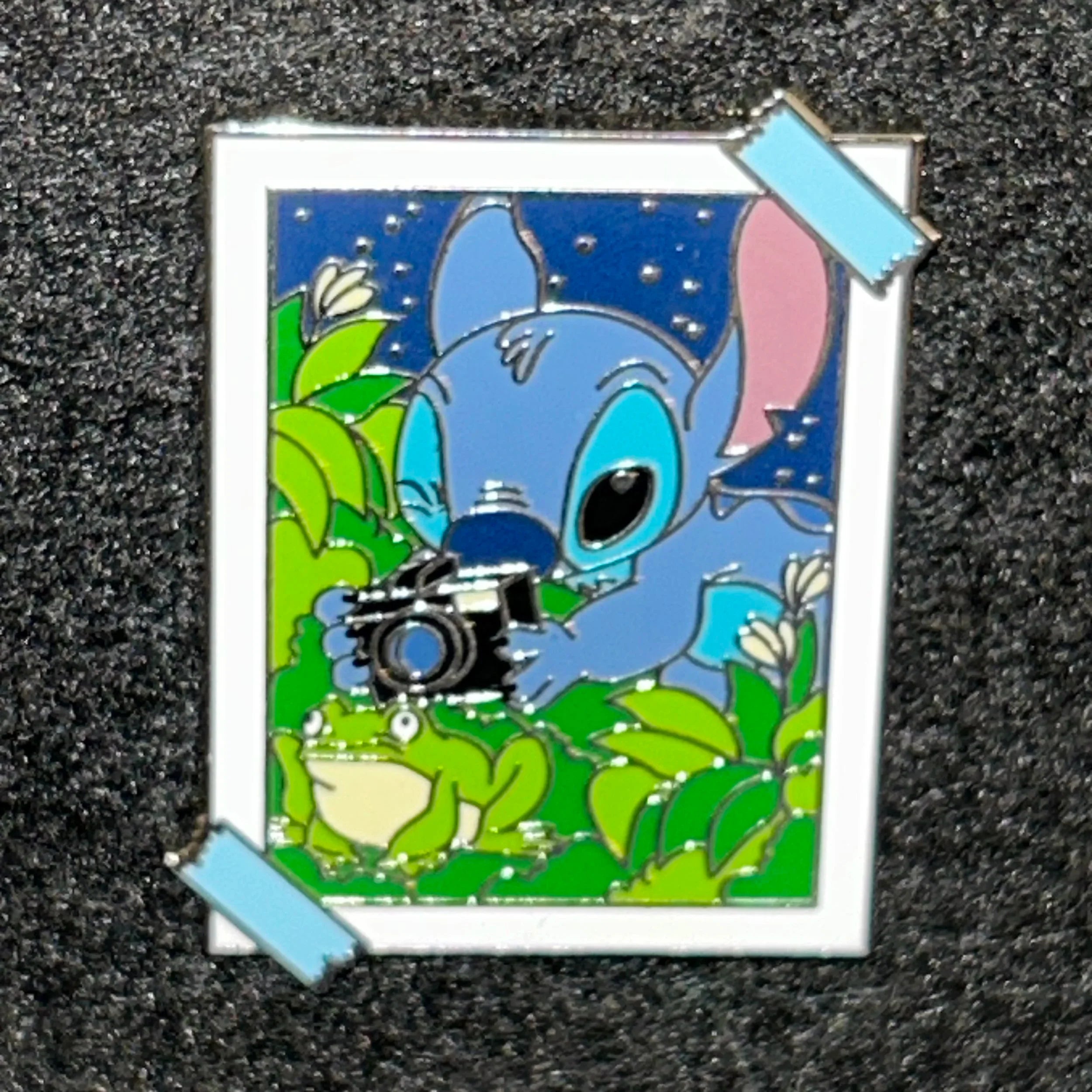 2024 - Stitch - Taking Picture in the Grass - Taped Photo - Mystery Pin