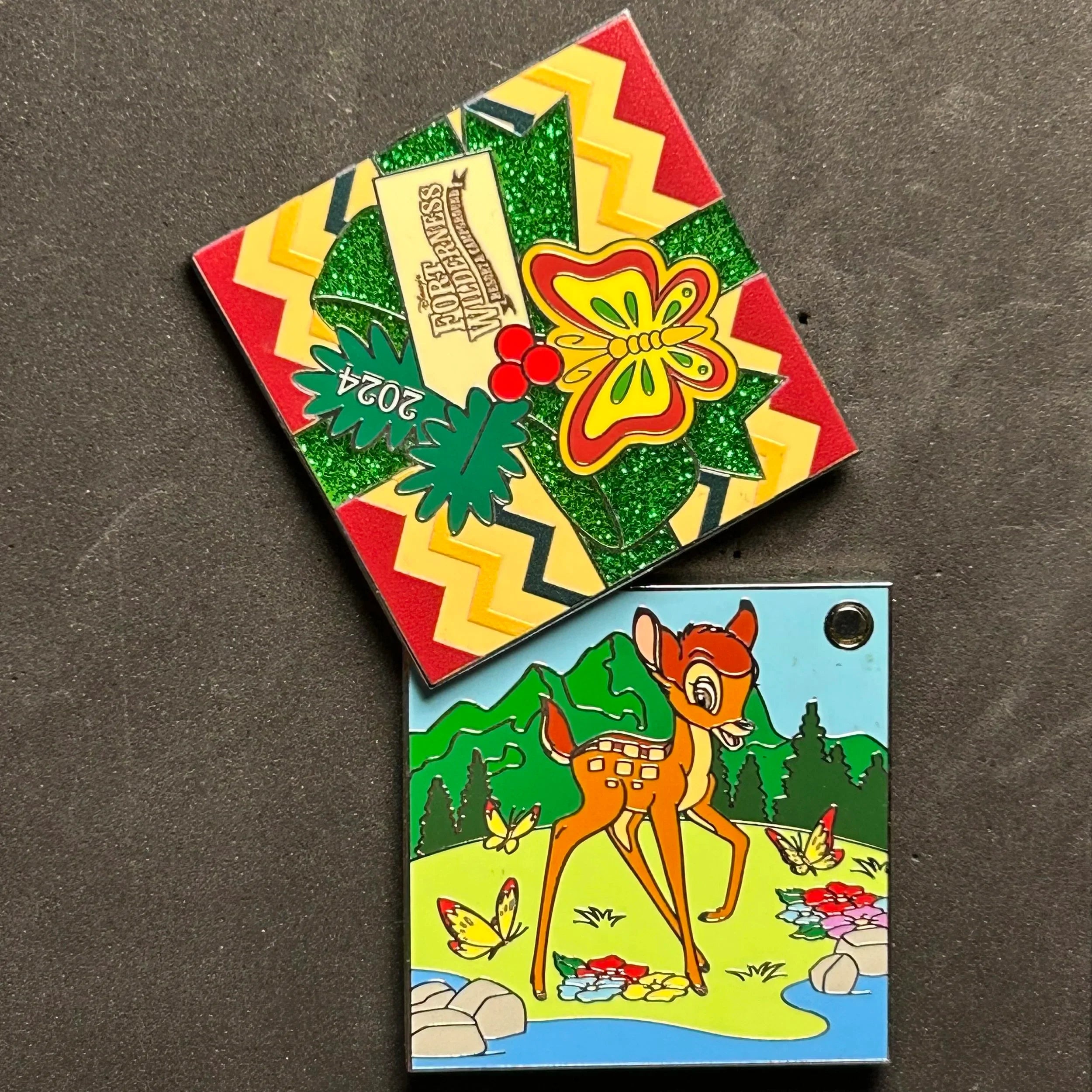 2024 - Bambi - Fort Wilderness - Flip Open - LE 2,000 - Christmas Series - Disney Pin