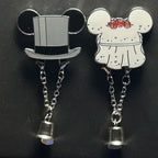 2024 - Mickey and Minnie - Wedding Hats with Dangle Bells - 2 Pin Set - Disney Pins