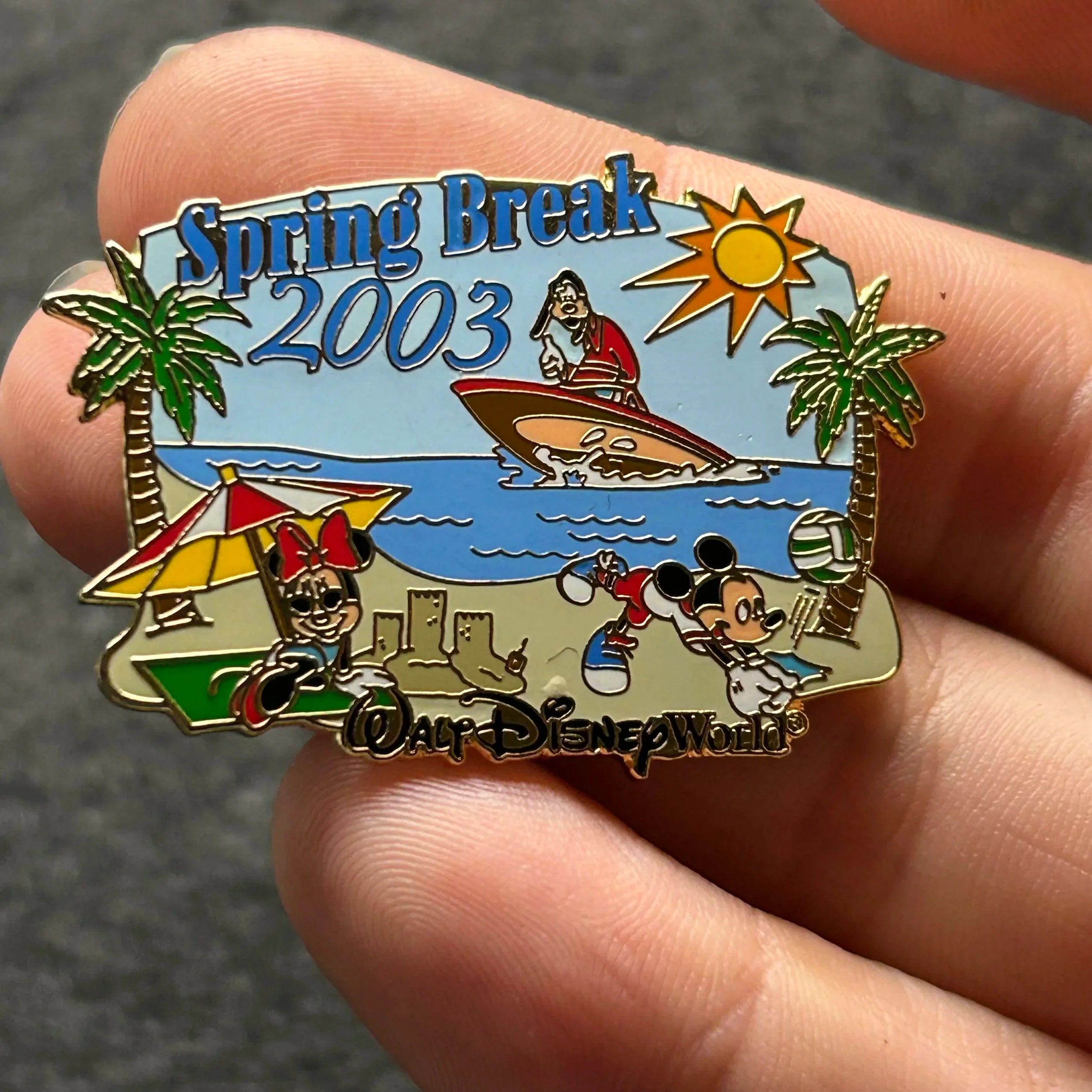 2003 - Mickey, Minnie, & Goofy - Spring Break - At The Beach - LE 3,000 - Disney Pin