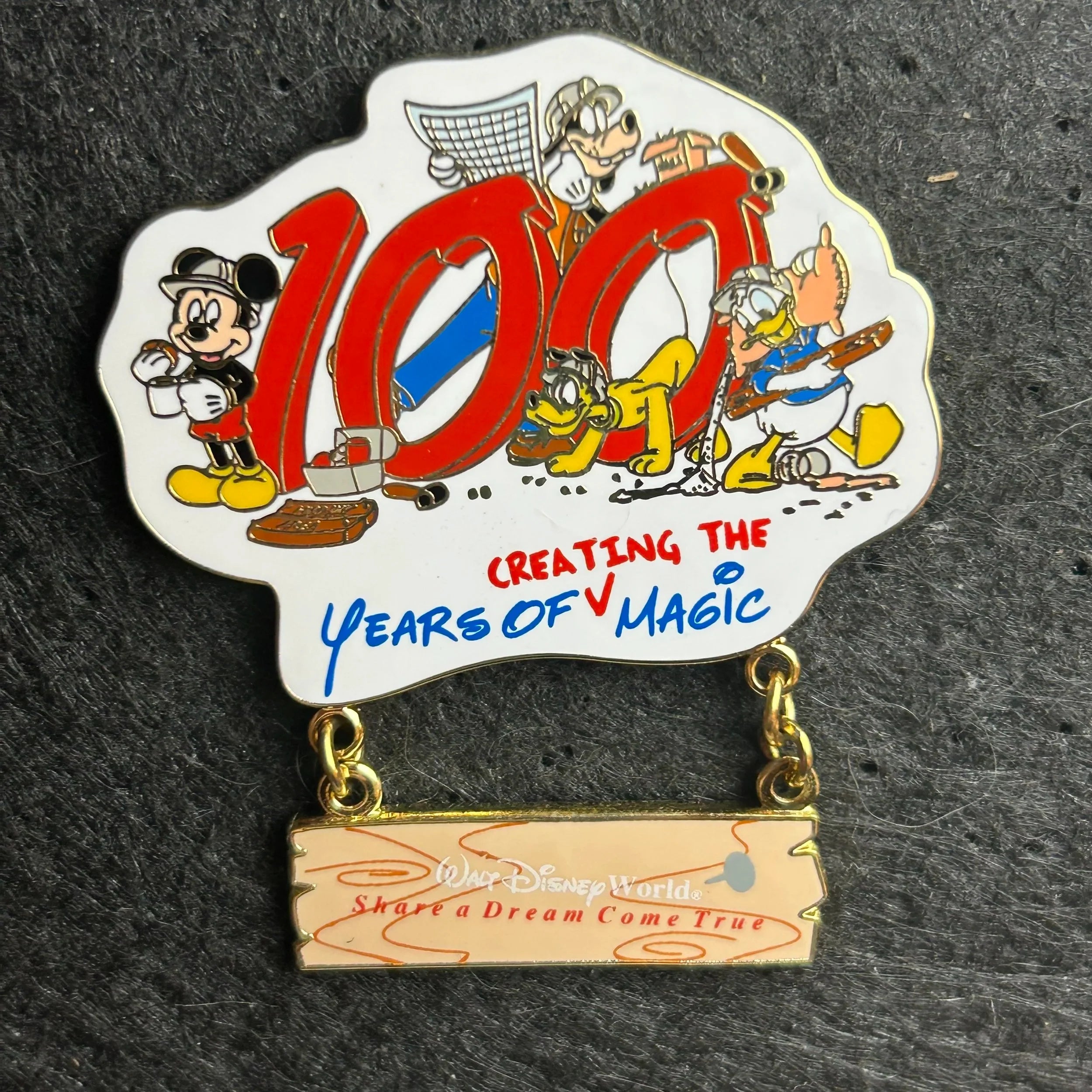 2002 - Mickey, Goofy, Donald and Pluto - 100 Years of Creating the Magic - Disney Pin