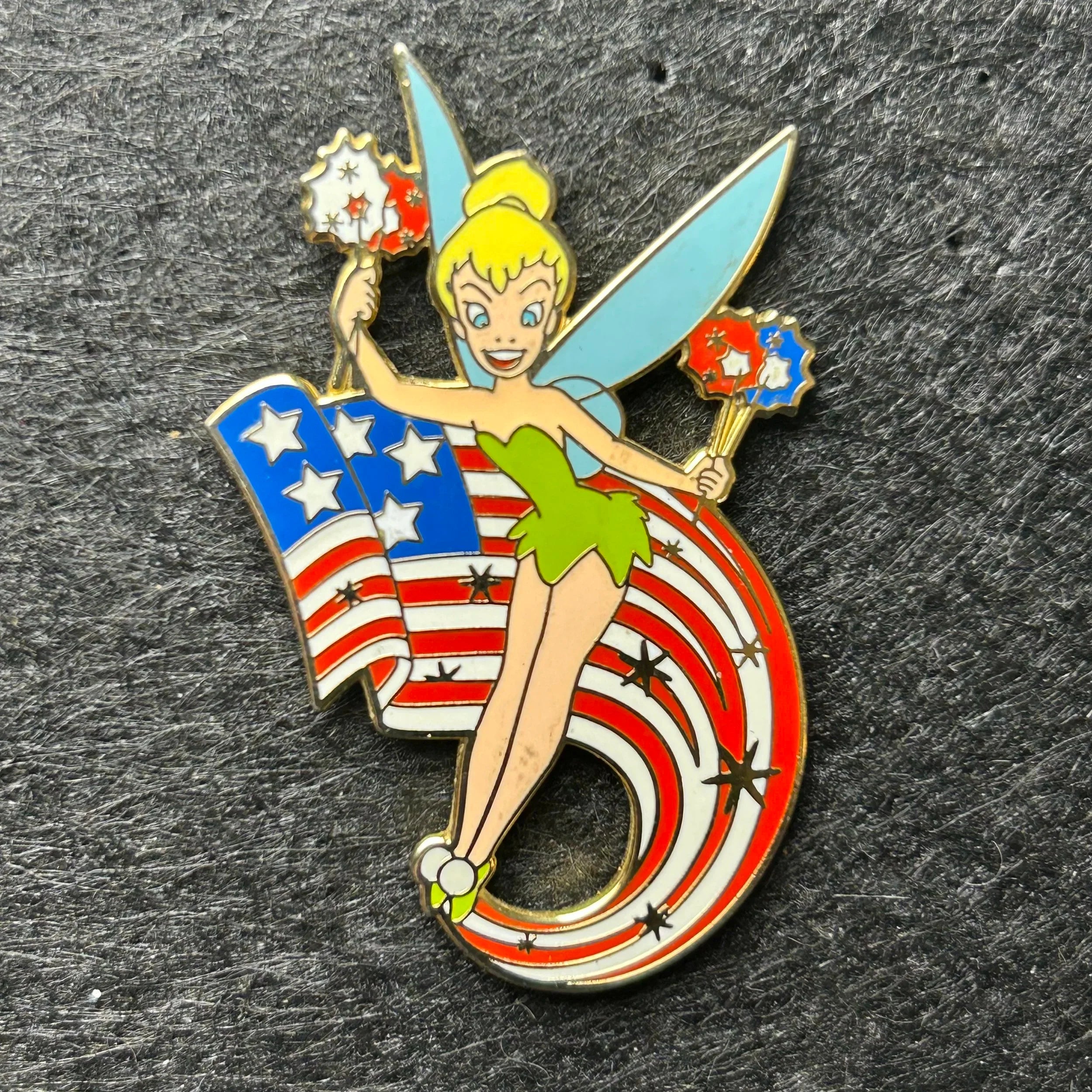 2003 - Tinker Bell - Peter Pan - USA - Flag and Sparklers - Disney Pin