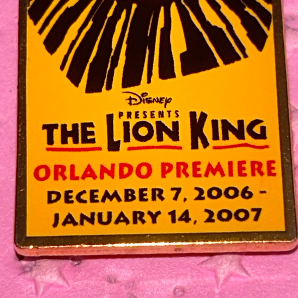 2006 - Lion King - Orlando Premiere - Playbill - Pin