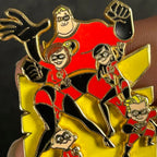 2004 - The Incredibles - Pixar - Jack Jack, Dash, Violet, Helen, and Bob - Disney Pin on Pin