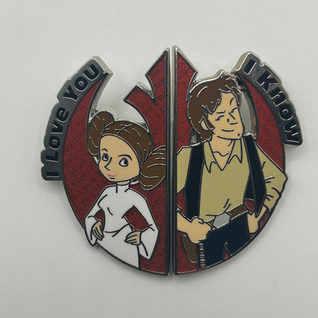 2026 - Han Solo and Leia - Star Wars - I Love you, I Know - 2 PIN SET - Disney Pin