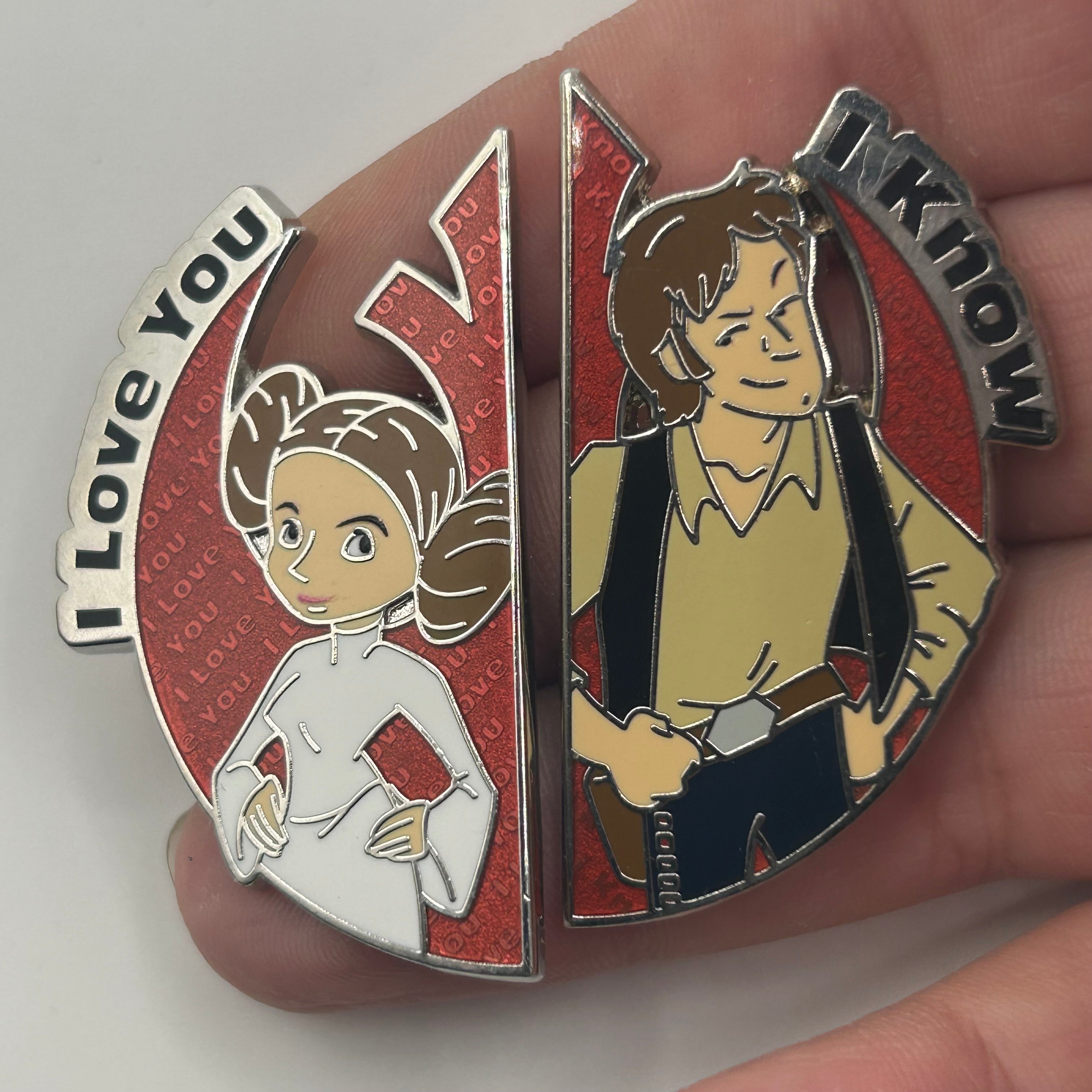 2026 - Han Solo and Leia - Star Wars - I Love you, I Know - 2 PIN SET - Disney Pin