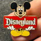 2000s - Mickey Mouse - Red Sign - White Eyes - DLR - Disney Pin