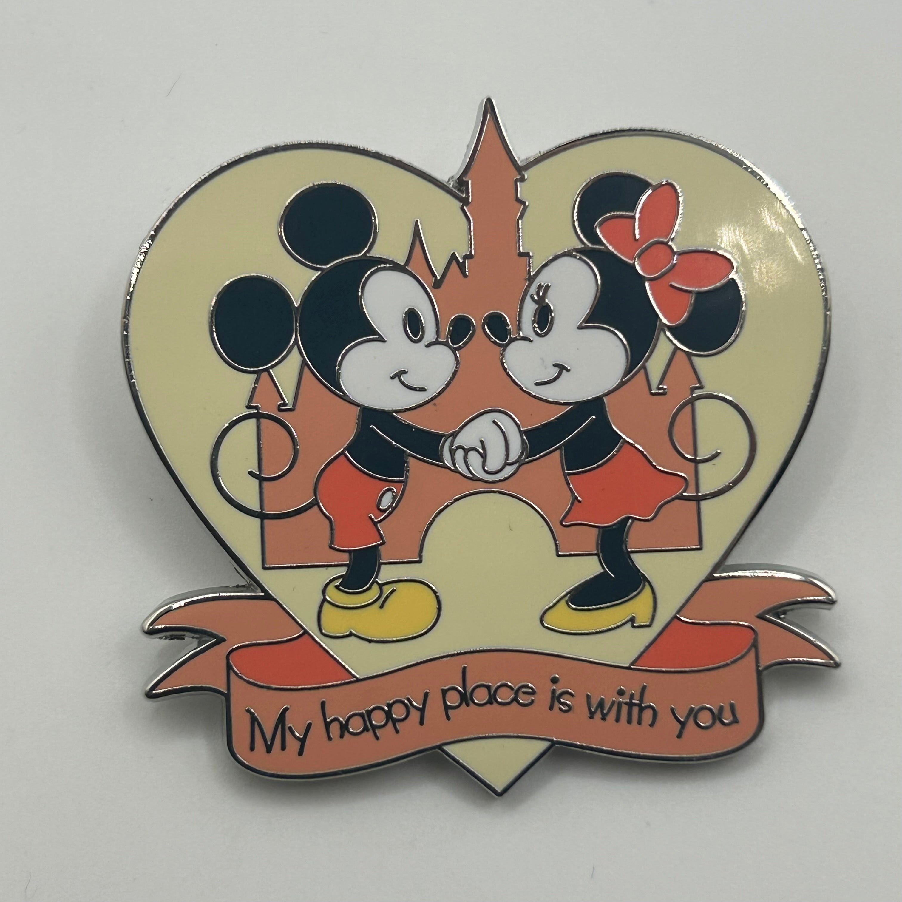 2026 - Mickey and Minnie Holding Hands - My Happy Place Is With You - Disney Pin