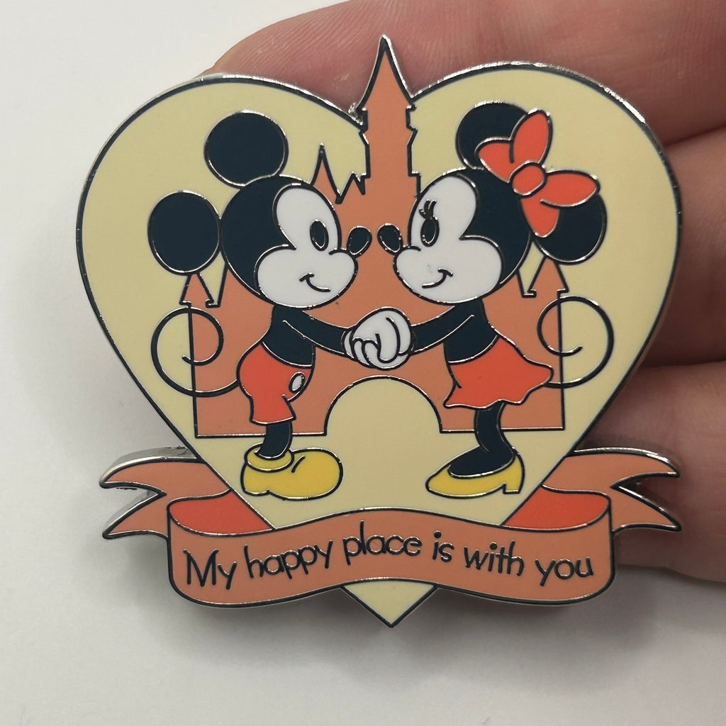 2026 - Mickey and Minnie Holding Hands - My Happy Place Is With You - Disney Pin