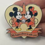 2026 - Mickey and Minnie Holding Hands - My Happy Place Is With You - Disney Pin
