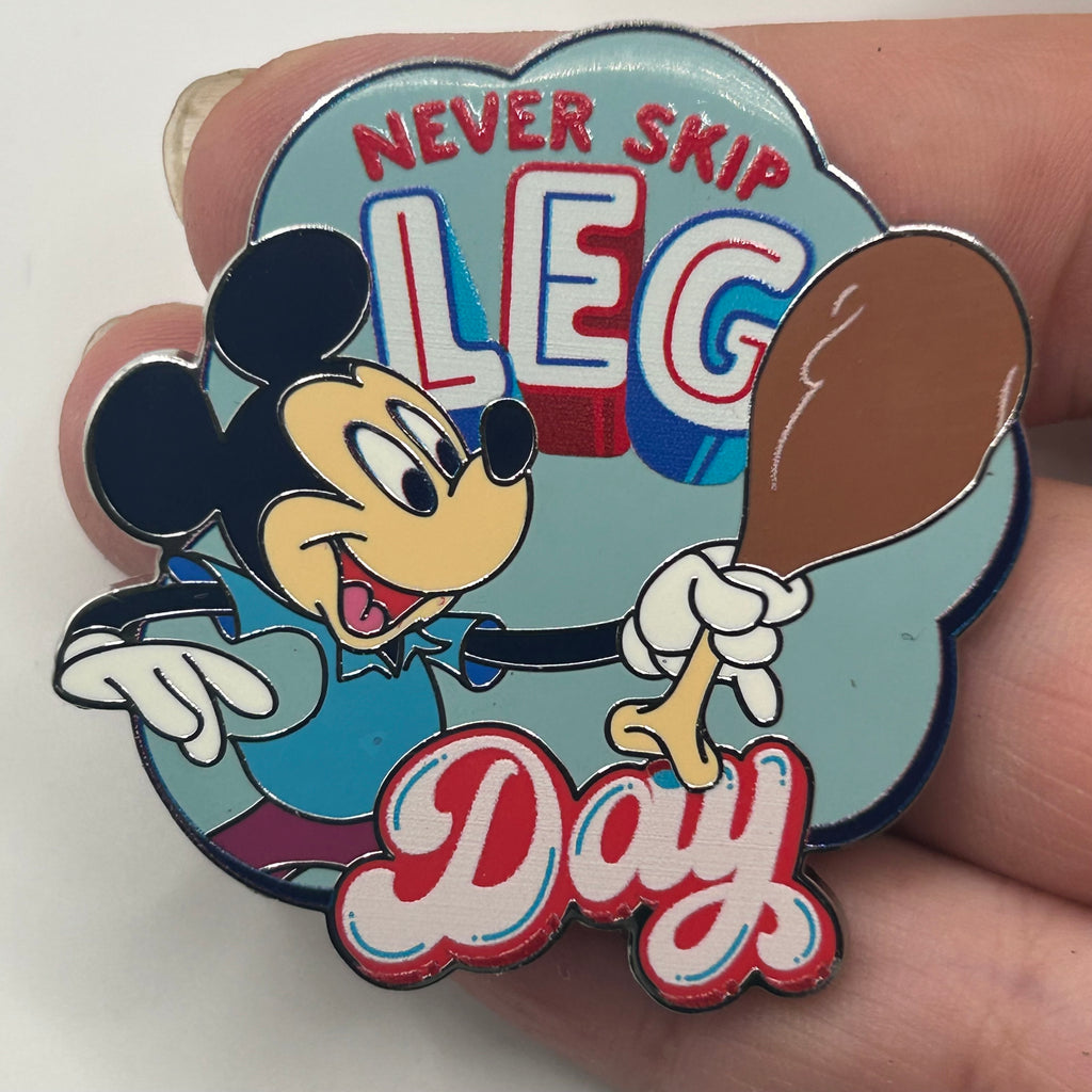 2025 - Mickey Mouse Holding Turkey Leg - Never Skip Leg Day - Disney Pin