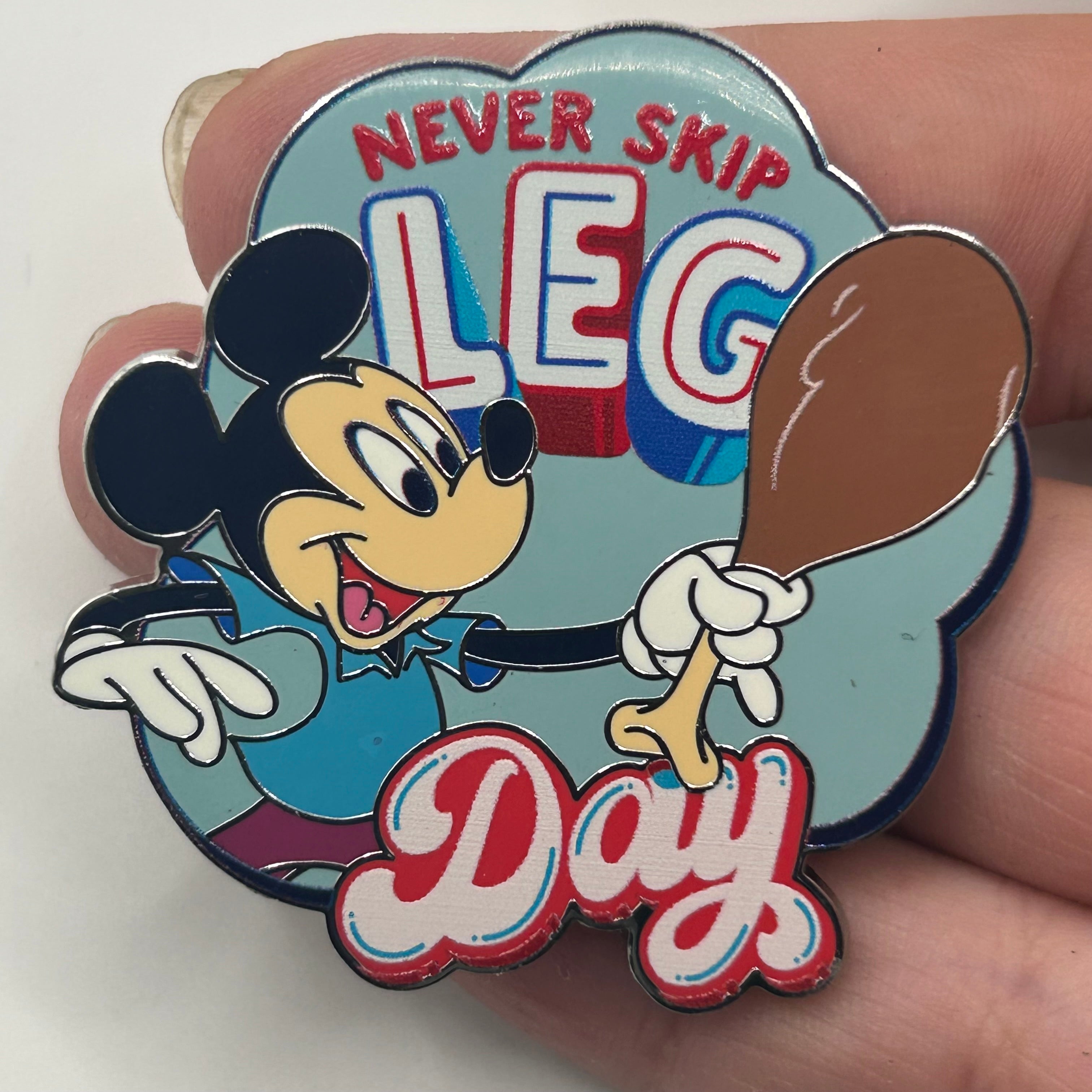 2025 - Mickey Mouse Holding Turkey Leg - Never Skip Leg Day - Disney Pin